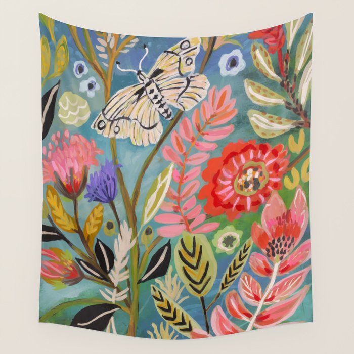 Butterfly Floral Wall Tapestry Gallery Image 1