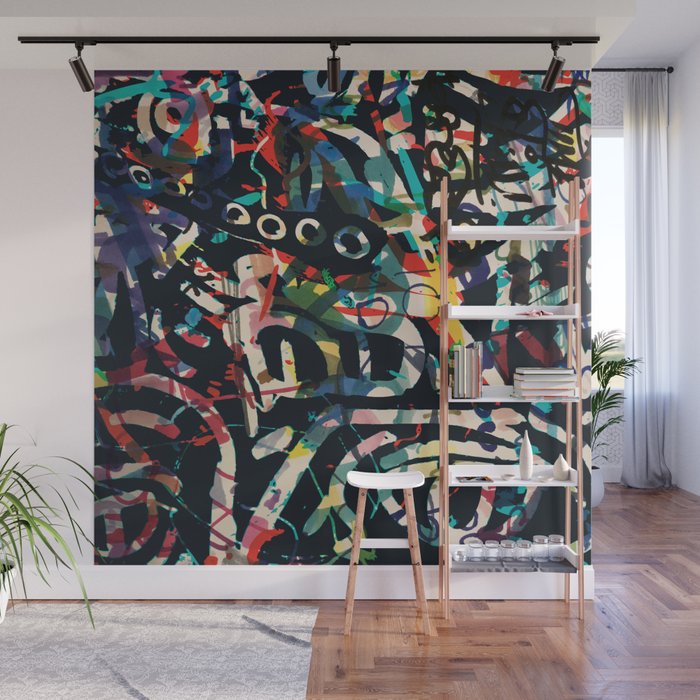 Graffiti Abstract Art Spray Paint Wall Mural Gallery Image 1