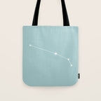 Aries Zodiac Star Constellation Line Art Pastel Teal Tote Bag Gallery Image 1