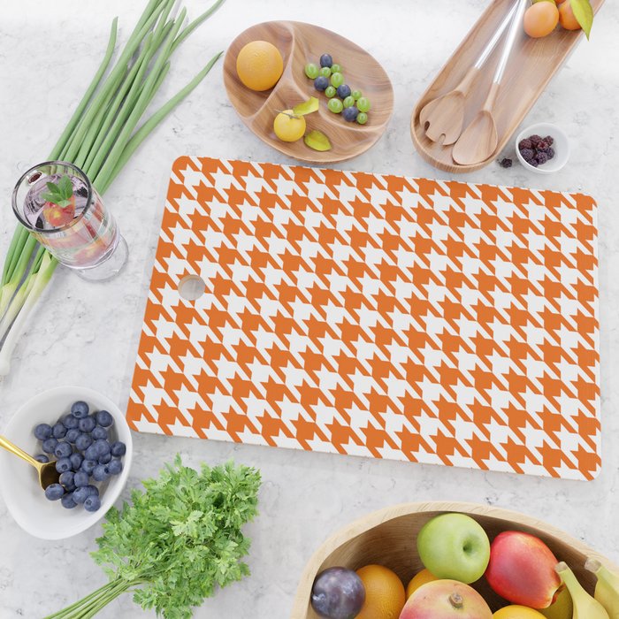 Orange Classic houndstooth pattern Cutting Board Gallery Image 2