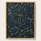 Midnight Floral Pattern 2 - Blue and Yellow Serving Tray Gallery Image 1