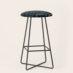 Midnight Floral Pattern 2 - Blue and Yellow Stool Gallery Image 1