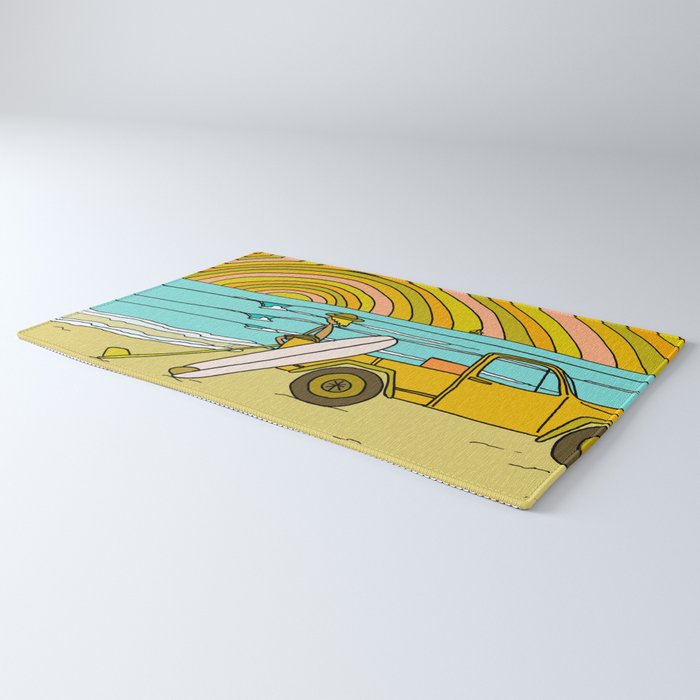 classic summer surf vibes forever Rug Gallery Image 3
