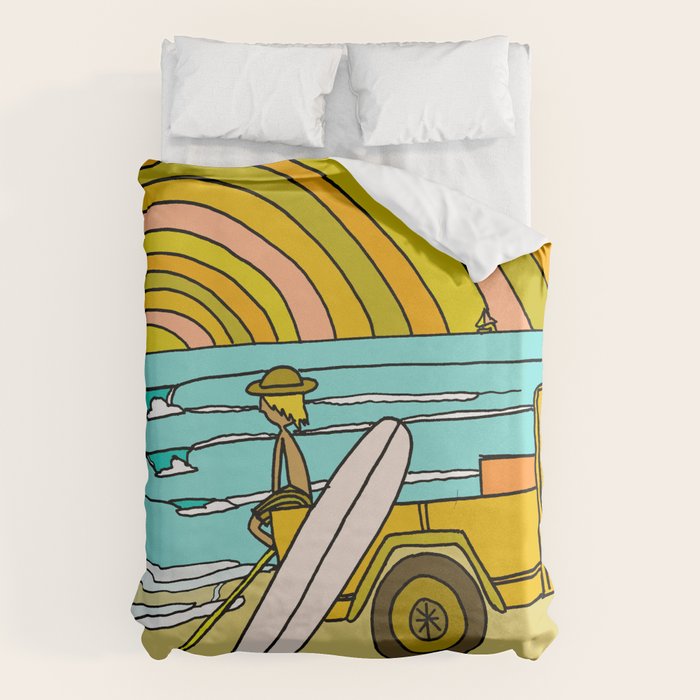 classic summer surf vibes forever Duvet Cover Gallery Image 6