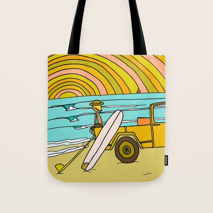 classic summer surf vibes forever Tote Bag Gallery Image 1