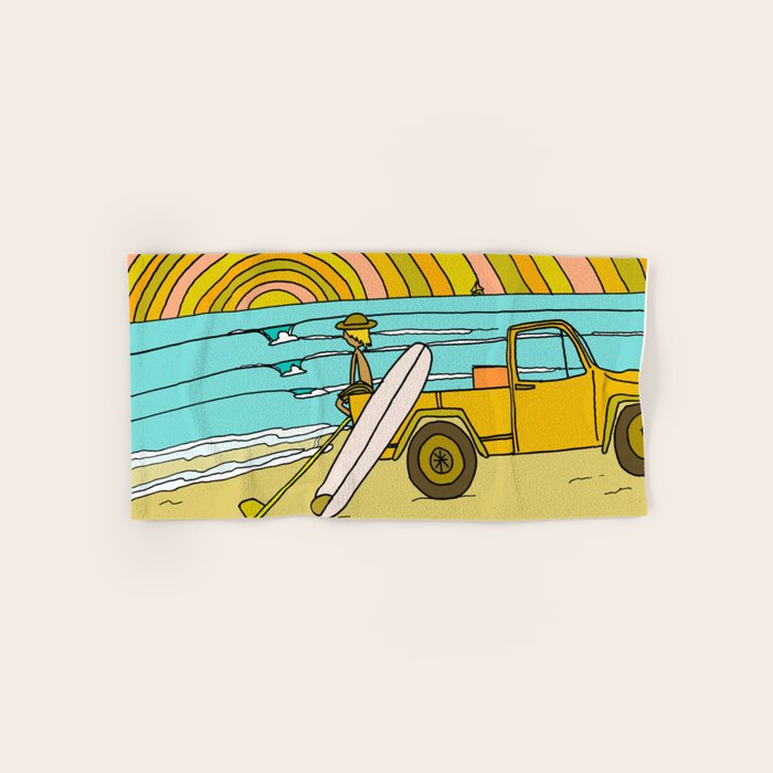 classic summer surf vibes forever Bath Towel Gallery Image 1