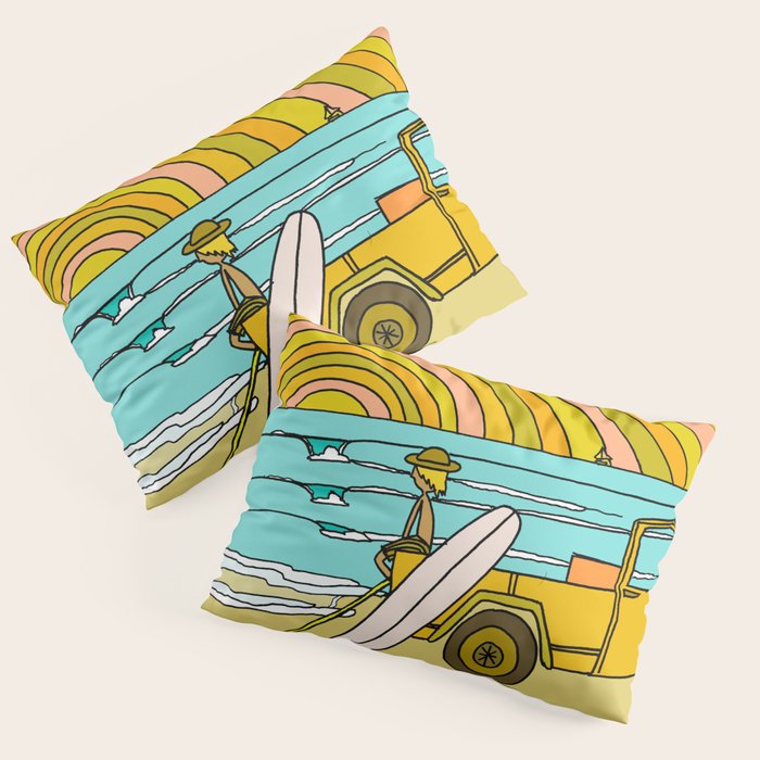 classic summer surf vibes forever Pillow Sham Gallery Image 1