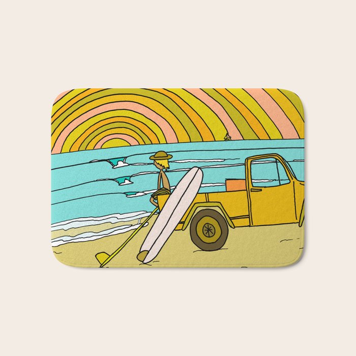 classic summer surf vibes forever Bath Mat Gallery Image 1