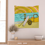 classic summer surf vibes forever Wall Tapestry Gallery Image 2