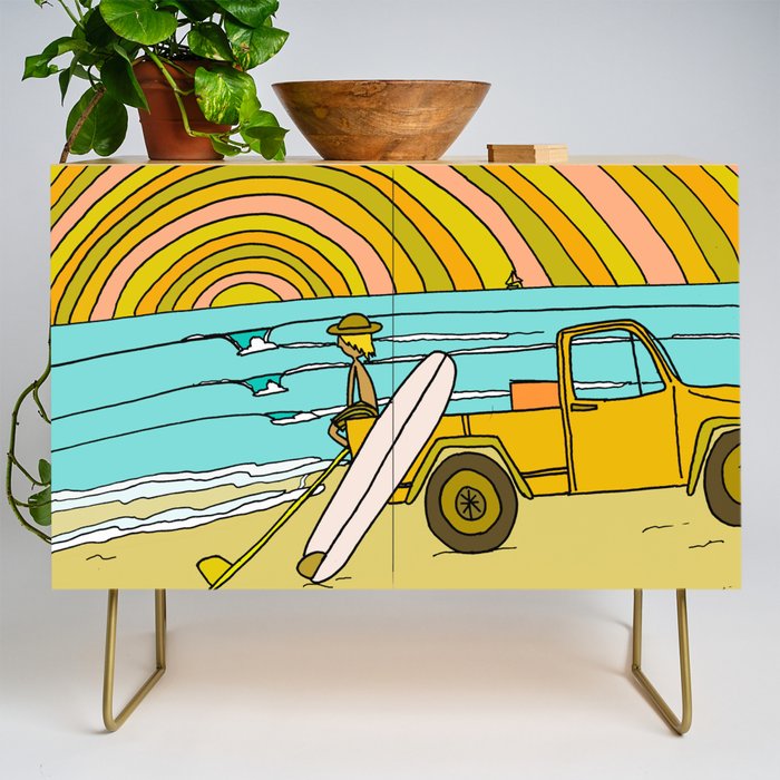 classic summer surf vibes forever Credenza Gallery Image 1