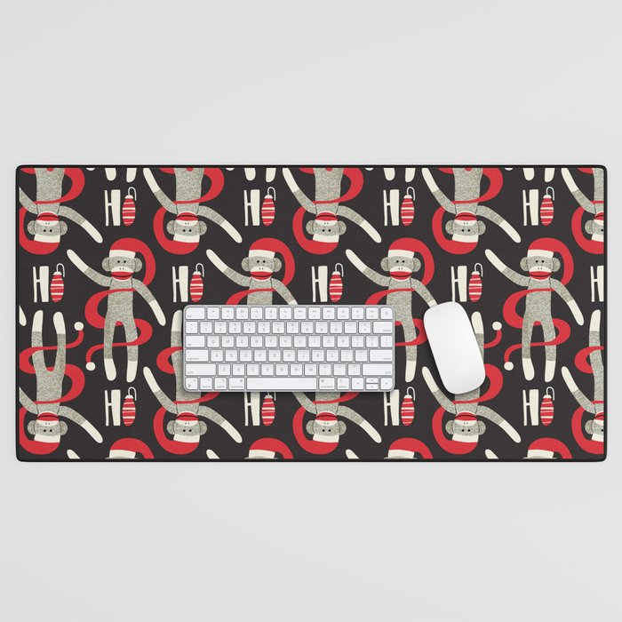 Sock Monkey Santa Desk Mat Gallery Image 1