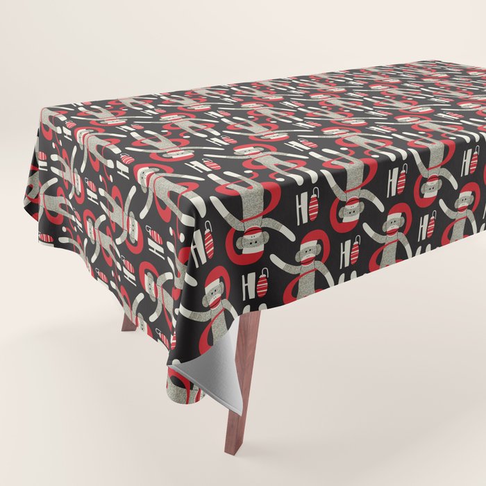 Sock Monkey Santa Tablecloth Gallery Image 1