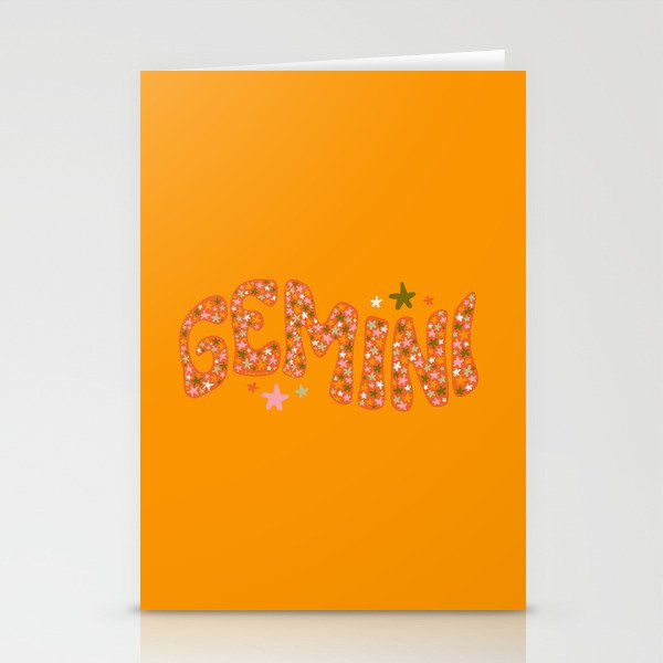 Starry Gemini Stationery Card Gallery Image 1