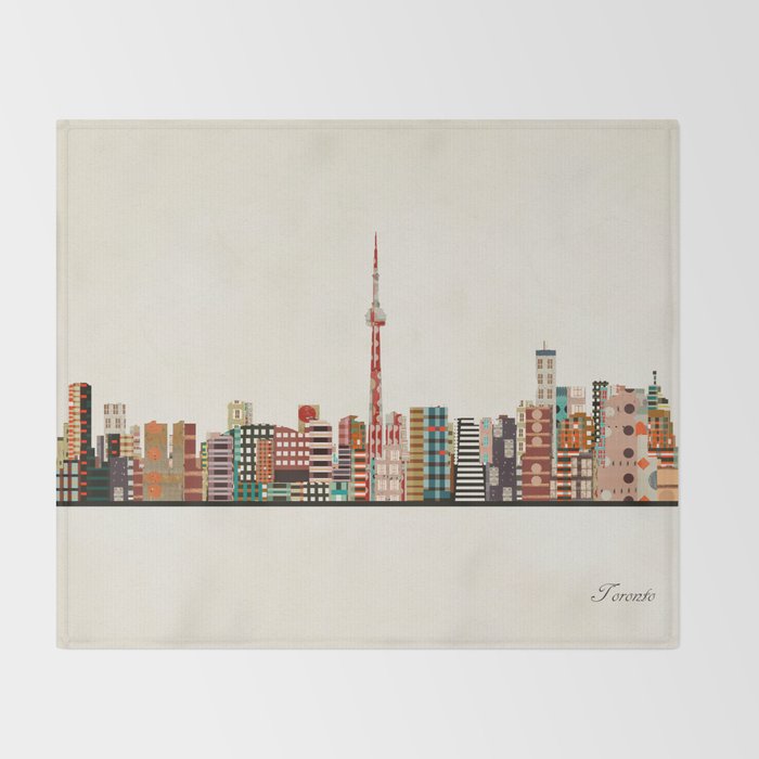 toronto city skyline Throw Blanket Gallery Image 2