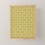 Mid Century Modern Woven Link Pattern in Olive Chartreuse Mini Art Print Gallery Image 1