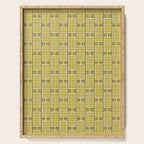 Mid Century Modern Woven Link Pattern in Olive Chartreuse Serving Tray Gallery Image 1