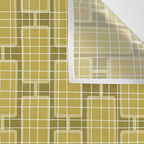 Mid Century Modern Woven Link Pattern in Olive Chartreuse Wall Tapestry Gallery Image 3