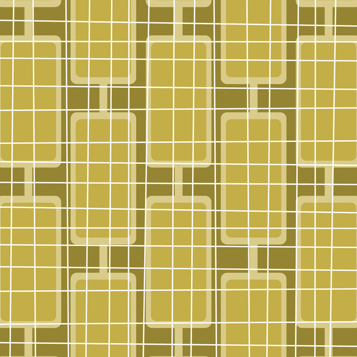 Mid Century Modern Woven Link Pattern in Olive Chartreuse Coffee Mug Gallery Image 2