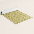 Mid Century Modern Woven Link Pattern in Olive Chartreuse Yoga Mat Gallery Image 2
