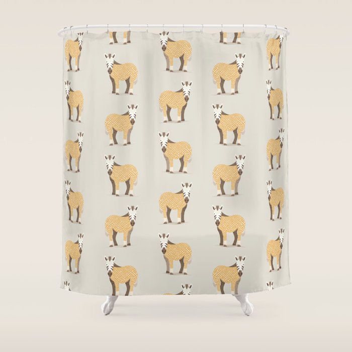 Whimsical Zebra Shower Curtain Gallery Image 1