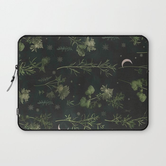 Full Moon Forest - Dreaming Crescent Moon Botanical  Laptop Sleeve Gallery Image 1