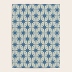 Midcentury Modern Atomic Starburst Pattern in Blue Greige Poster Gallery Image 4