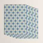 Midcentury Modern Atomic Starburst Pattern in Blue Greige Wrapping Paper Gallery Image 3