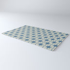 Midcentury Modern Atomic Starburst Pattern in Blue Greige Rug Gallery Image 3