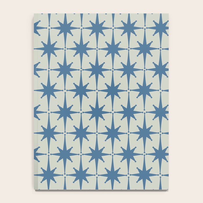 Midcentury Modern Atomic Starburst Pattern in Blue Greige Notebook Gallery Image 4