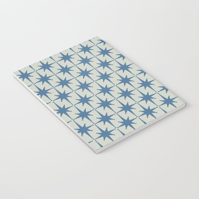 Midcentury Modern Atomic Starburst Pattern in Blue Greige Notebook Gallery Image 3