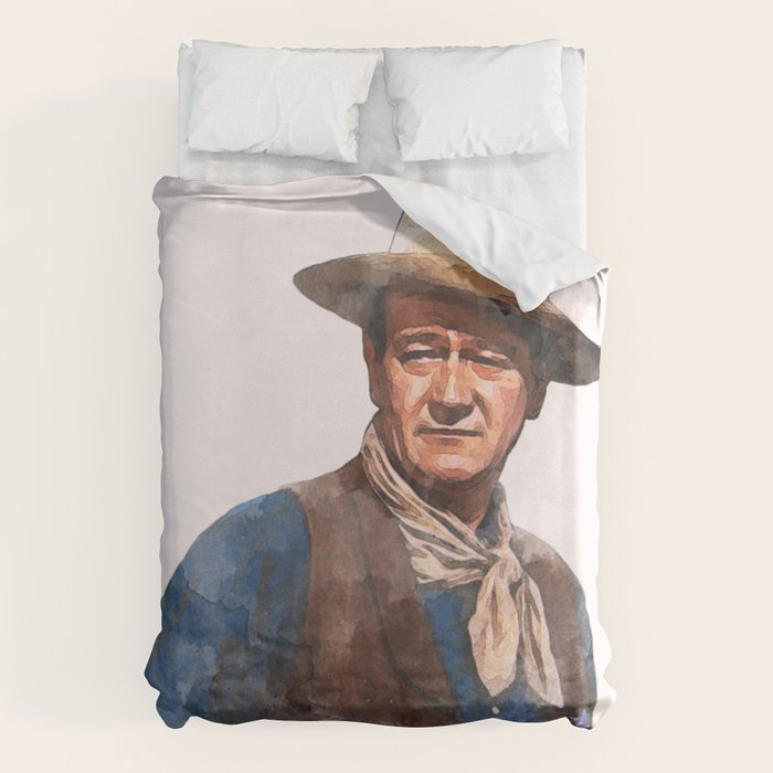 John Wayne - The Duke - Watercolor Duvet Cover