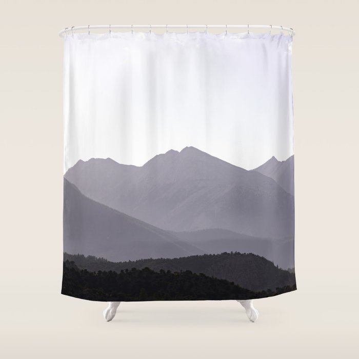 Rocky Mountain Sunset - Colorado Nature Photography Shower Curtain Gallery Image 1