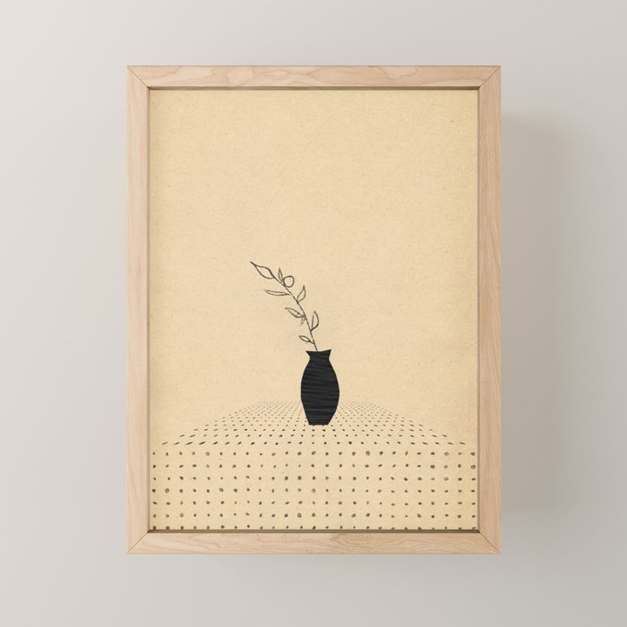 Vase and plant Mini Art Print Gallery Image 1