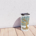 Tree of Life Watercolor - Ochre & Teal Travel Mug Gallery Image 4