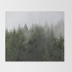 Foggy Trees Pacific Northwest Throw Blanket Gallery Image 2