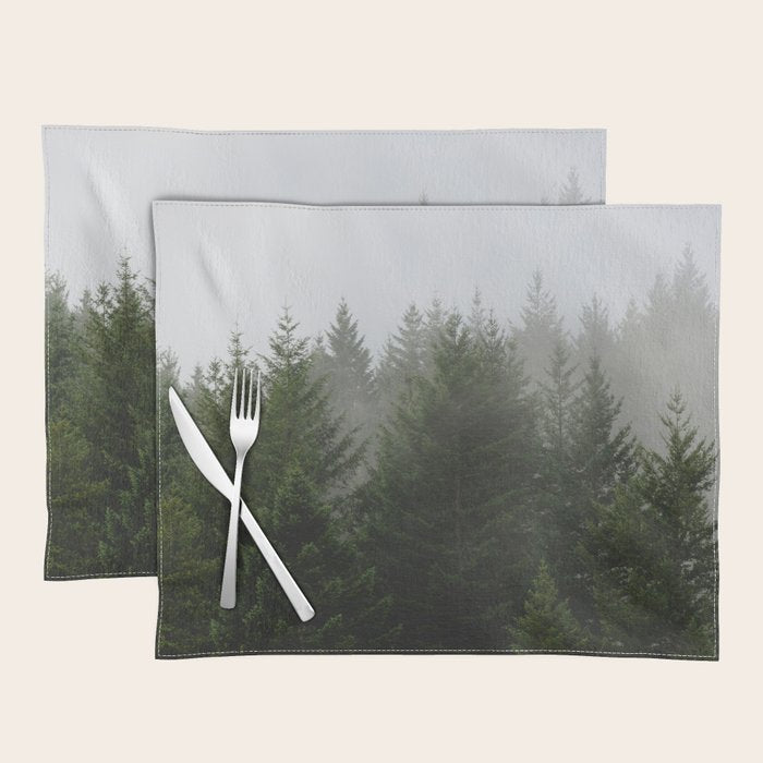 Foggy Trees Pacific Northwest Placemat Gallery Image 1
