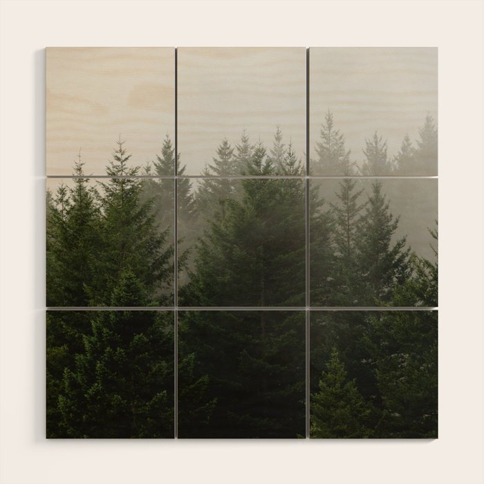 Foggy Trees Pacific Northwest Wood Wall Art Gallery Image 1