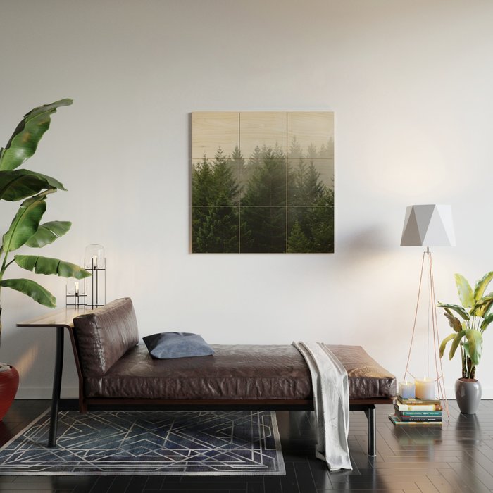 Foggy Trees Pacific Northwest Wood Wall Art Gallery Image 2