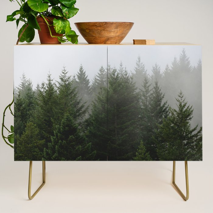 Foggy Trees Pacific Northwest Credenza Gallery Image 1