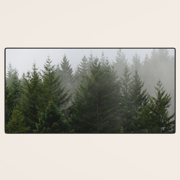 Foggy Trees Pacific Northwest Desk Mat Gallery Image 3