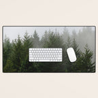 Foggy Trees Pacific Northwest Desk Mat Gallery Image 1