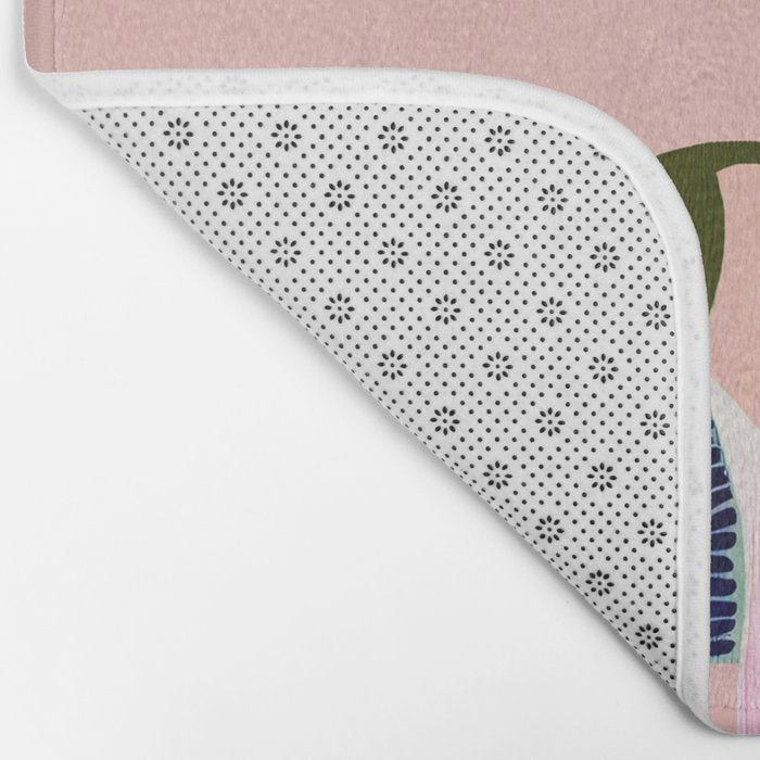Snowdrop Trio on Blush Pink Bath Mat Gallery Image 2