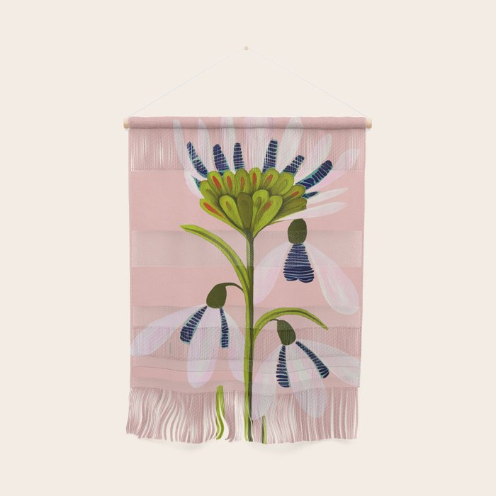 Snowdrop Trio on Blush Pink Wall Hanging Gallery Image 1