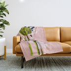 Snowdrop Trio on Blush Pink Throw Blanket Gallery Image 1
