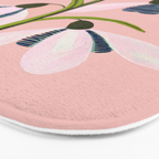 Snowdrop Trio on Blush Pink Bath Mat Gallery Image 3