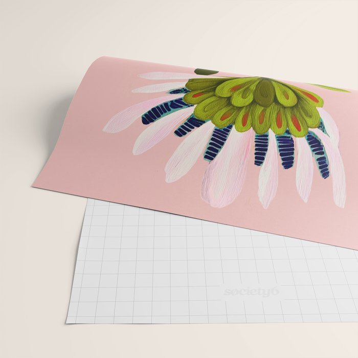 Snowdrop Trio on Blush Pink Wrapping Paper Gallery Image 2