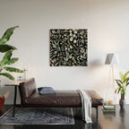 Black Eucalyptus Leaves Pattern Wood Wall Art Gallery Image 2