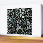 Black Eucalyptus Leaves Pattern Wall Mural Gallery Image 2