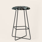 Black Eucalyptus Leaves Pattern Stool Gallery Image 1