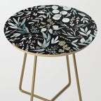 Black Eucalyptus Leaves Pattern Side Table Gallery Image 2